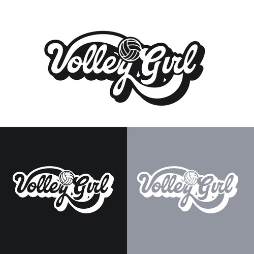 Volleyball logo with the title 'Volley Girls Sport'