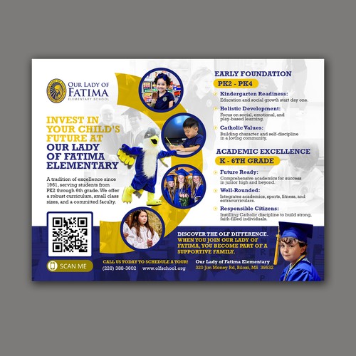 School design with the title 'School postcard'