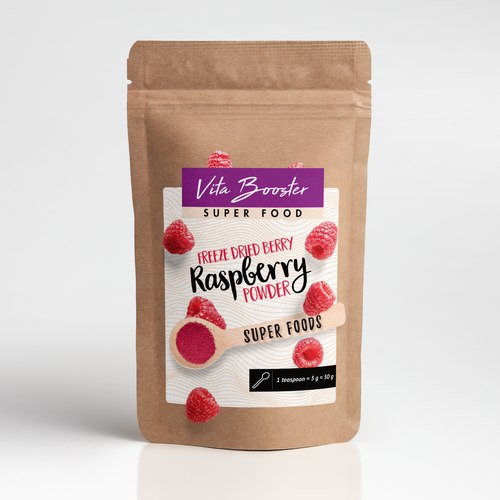 Raspberry design with the title 'Raspberry Powder'