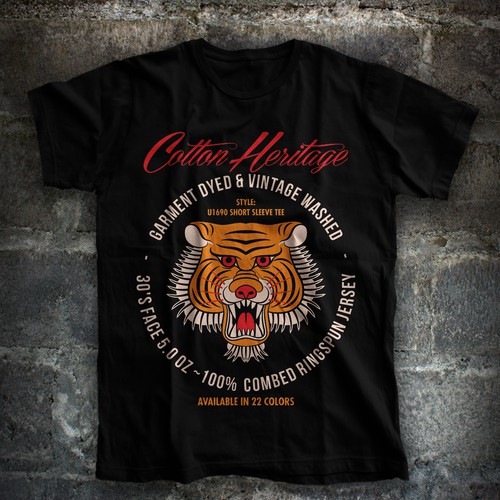 Old school t-shirt with the title 'old school tiger'