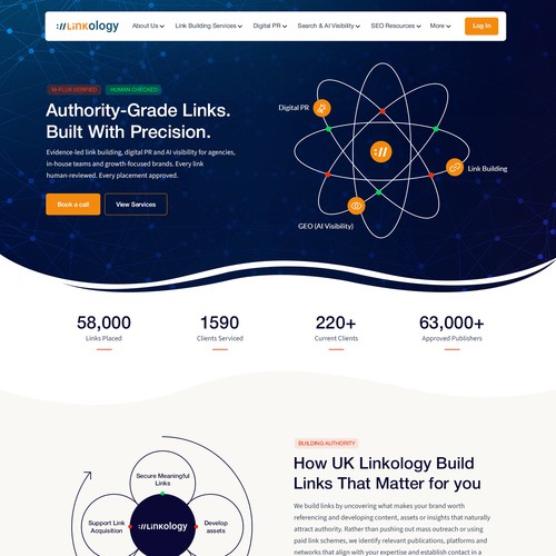 Website with the title 'UK Linkology'