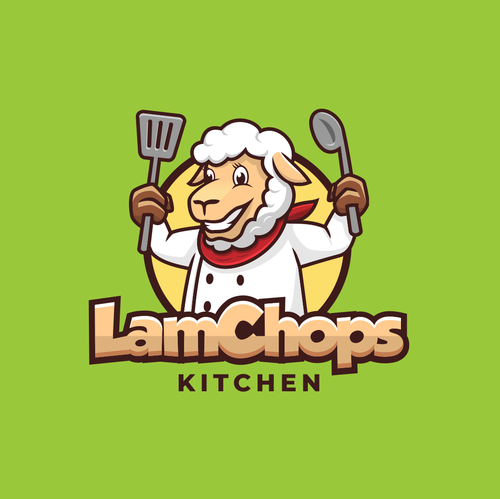 Lamb design with the title 'Logo for LamChops Kitchen'