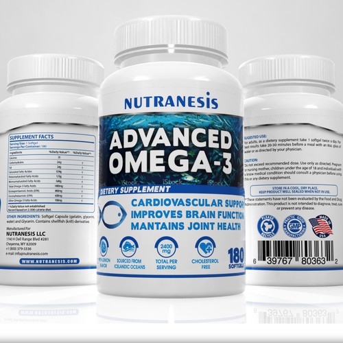 Omega design with the title 'Jar label for Nutranesis'