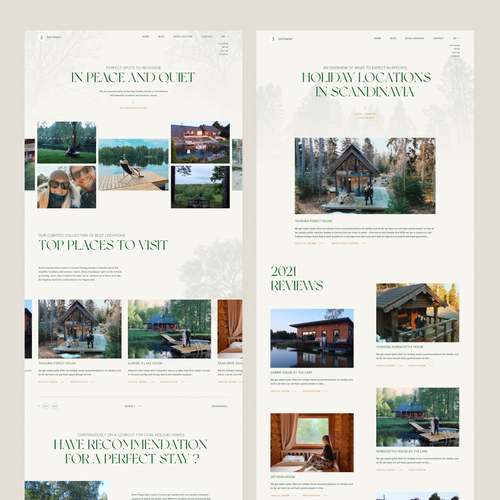 Blog website with the title 'Home Page & Blog Page Design Concept for Scandinavian Travelling Blog Website'
