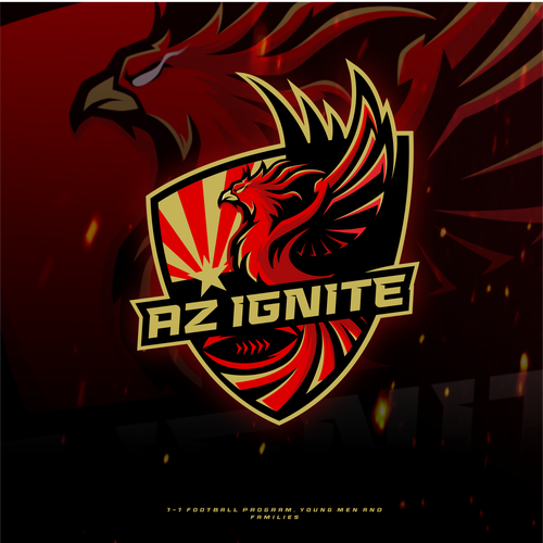 Sports design with the title 'AZ Ignite 7-7 Football Logo'
