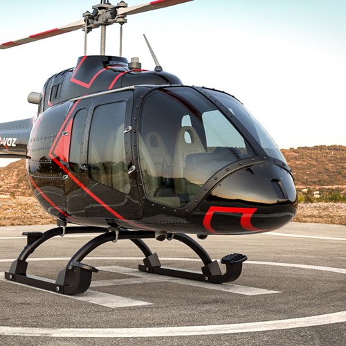 Helicopter design with the title 'Bell 505 Paint Scheme'