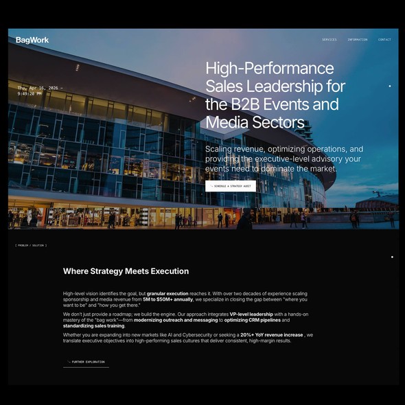 HTML design with the title 'All new custom squarespace website'