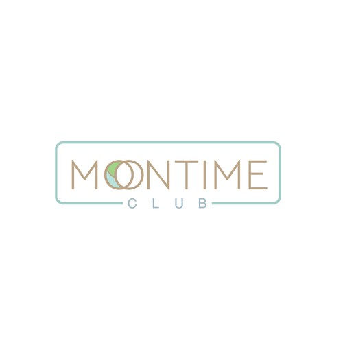 金色框架标志，标题为“Moontime Club -女性护理产品”