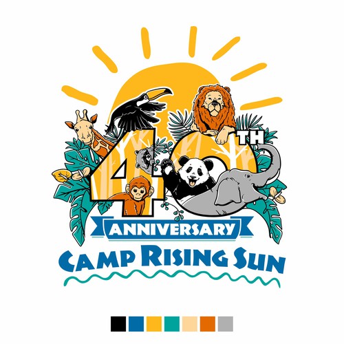 Anniversary t-shirt with the title 'Camp Rising Sun 40th Anniversary'