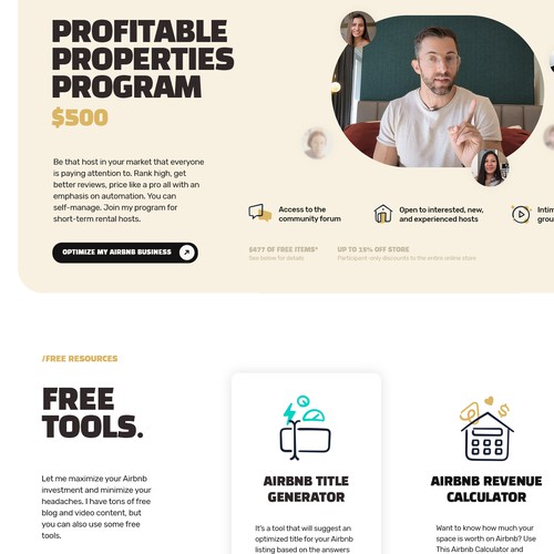 Airbnb design with the title 'Optimize my airbnb website design contest winner'