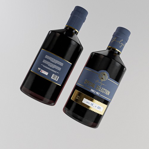 Whiskey packaging with the title 'Whisky Label design'