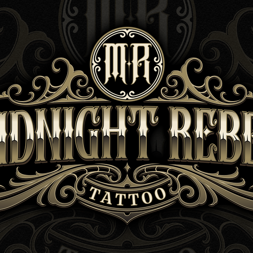 Tattoo logo with the title 'Midnight Rebel'