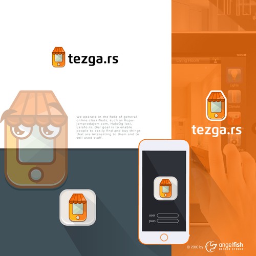 Ecommerce logo with the title 'Logo proposal for Tezga.rs'