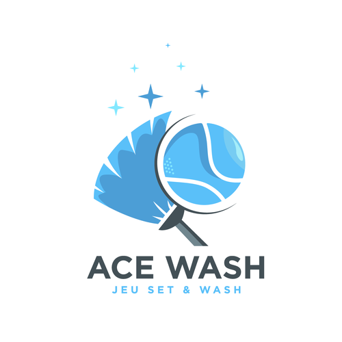 Tennis ball design with the title 'ACE Wash'