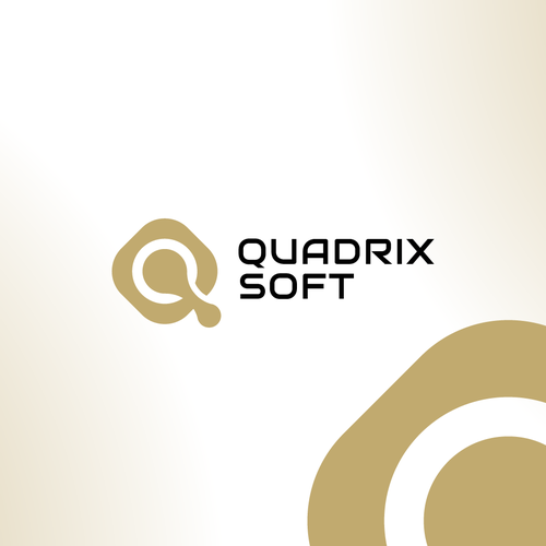 High-tech logo with the title 'Quadrix Soft Logo Design Proposal'