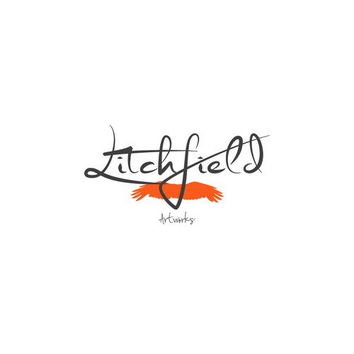 Art logo with the title 'Creating A creative Logo for Litchfield Artworks'