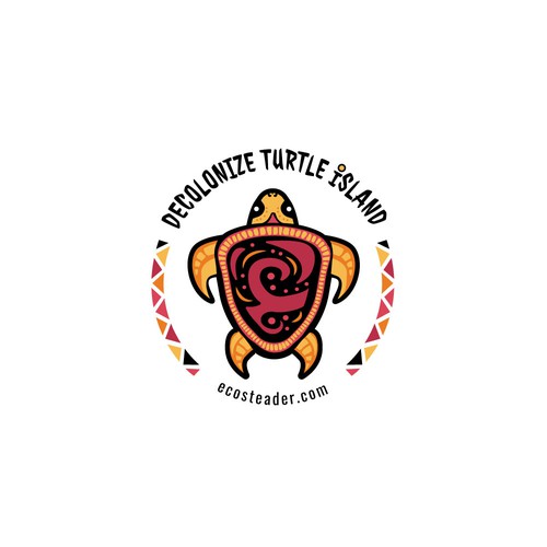 Turtle logo with the title 'Decolonize turtle island'
