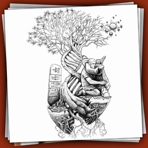 Tree of life design with the title 'The tree of life.'