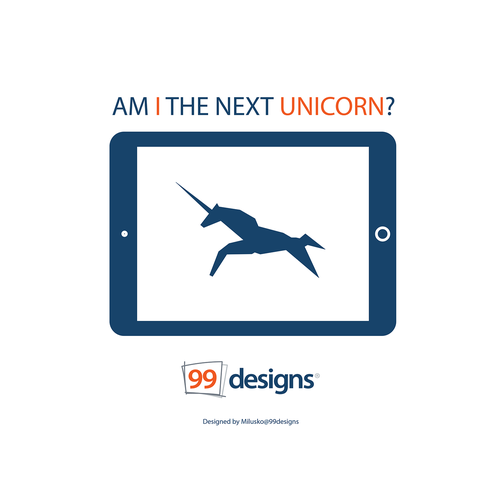 Tablet design with the title 'unicorn bag'