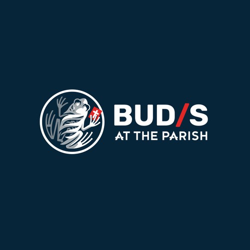 Frog design with the title 'Frog Logo Design for a Christian High School Ministry'