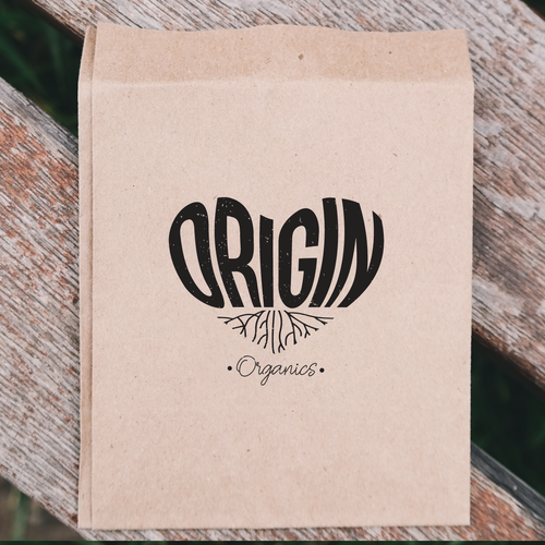 Vegetarian logo with the title 'Origin Organics'