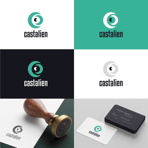 Marble design with the title 'castalien logo'