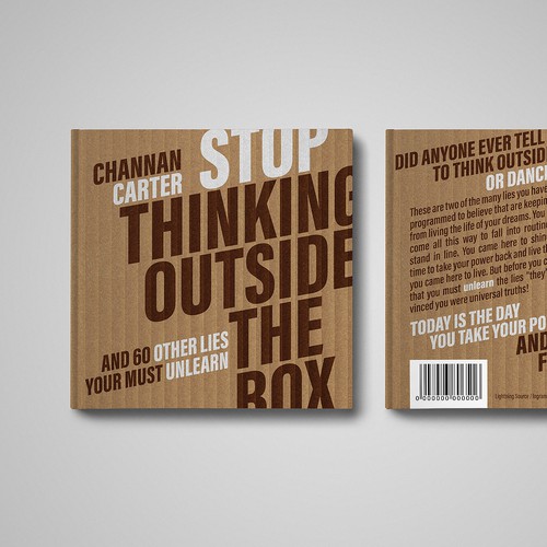Cardboard design with the title 'book cover desgin'