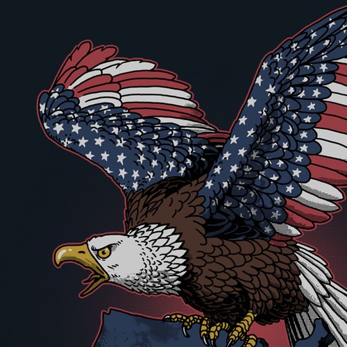 Patriotic t-shirt with the title 'USA'