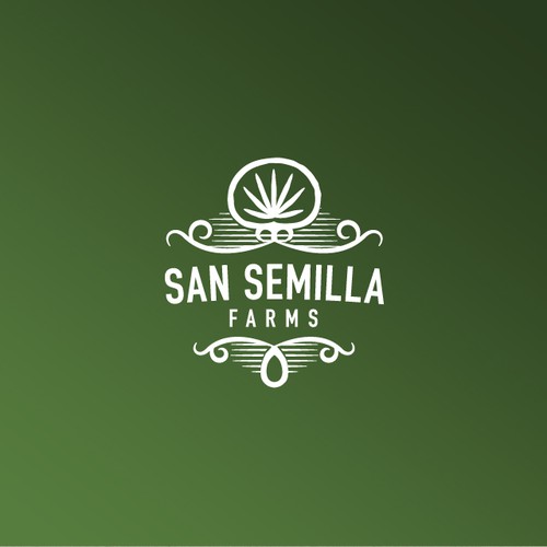 Weed logo with the title 'Cannabis Farm Logo'