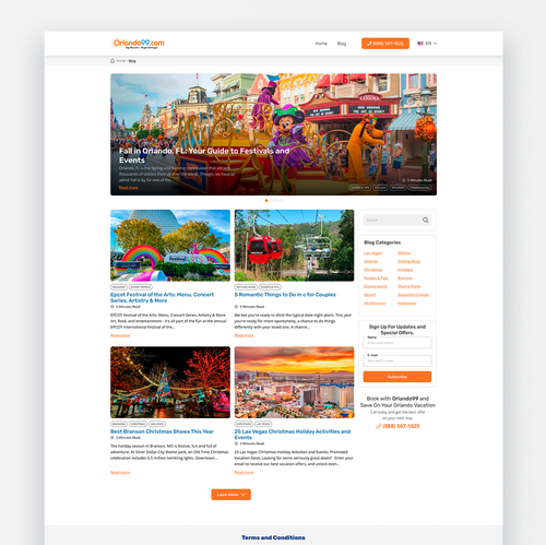 UX/UI website with the title 'Orlando99 Blog'