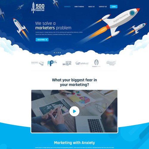 Grid design with the title '500 Rockets Marketing'
