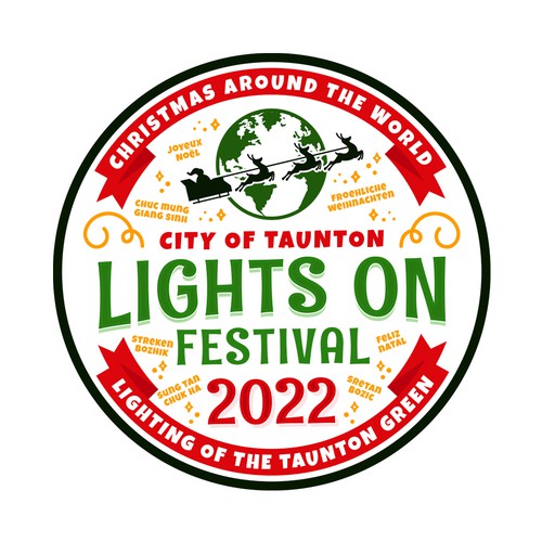 Christmas logo with the title 'Fresh, modern logo for "Lights On 2022" Christmas Festival theme'