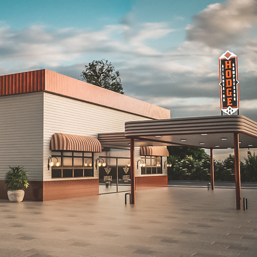 Commercial design with the title '3D Rendering of a commercial Building'