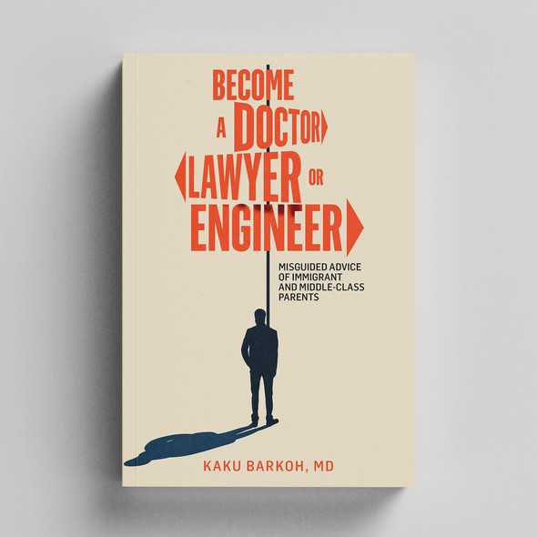 Orange book cover with the title 'Book Cover for Become A Doctor, Lawyer or Engineer '