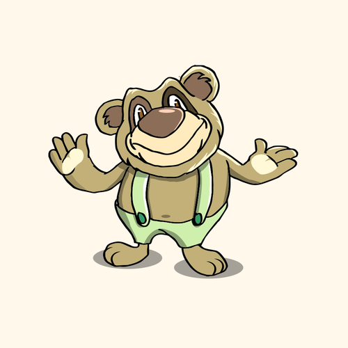 Teddy design with the title 'Bear character design'