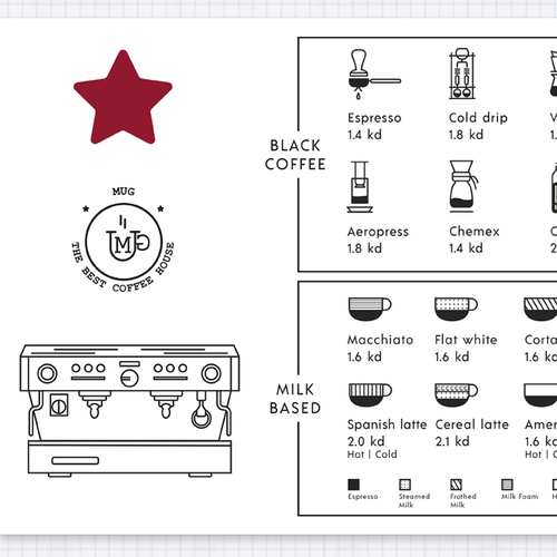 Urban design with the title 'Clean menu with icons'