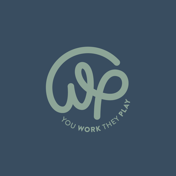 Creative logo with the title 'You Work They Play — Logo & Brand Identity Design'