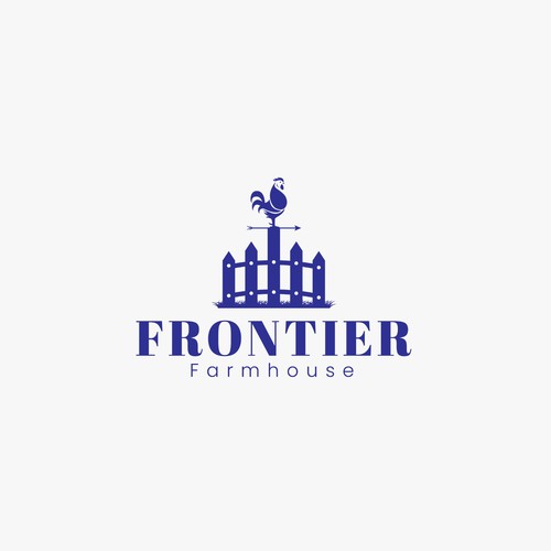 Farmhouse logo with the title 'Frontier Farmhouse Logo'