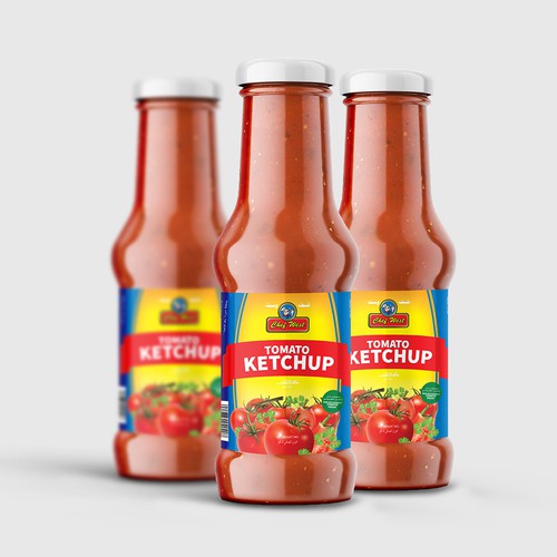 Sauce label with the title 'ketchup Sauce Label design '
