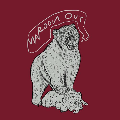 Bear t-shirt with the title 'Maroon out sport big match '