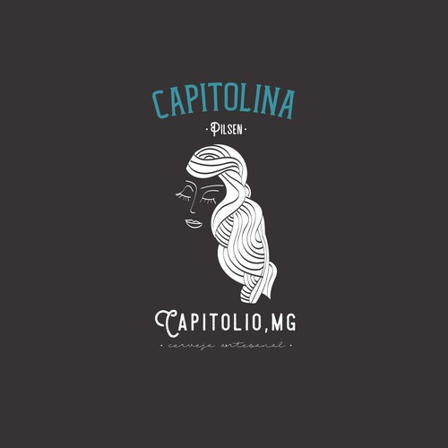 Beer bottle design with the title 'CAPITOLINA Craft Beer'