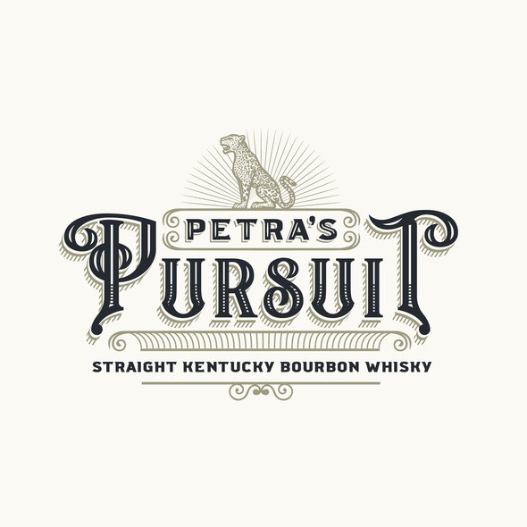 肯塔基州标志，标题为“波本酒品牌Petra’s Pursuit的标志设计”