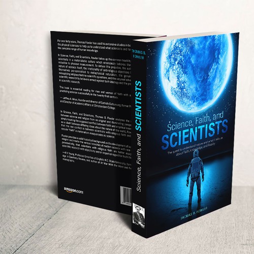 Mockup book cover with the title 'Science, Faith & Scientists Book Cover'