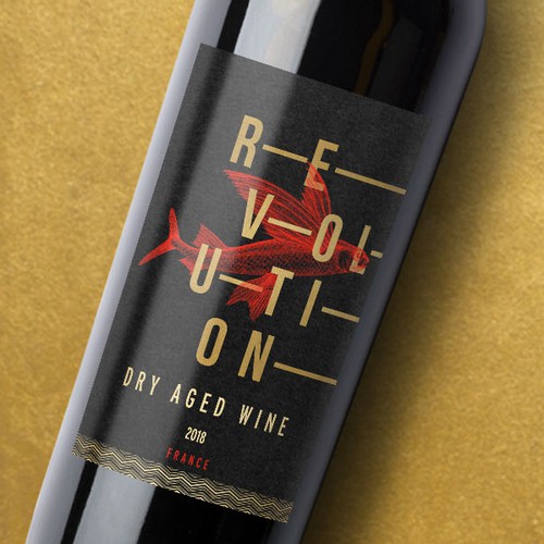 Art label with the title 'label for wine'