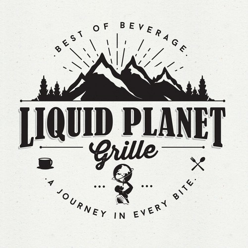 Planet design with the title 'LIQUID PLANET GRILLE'