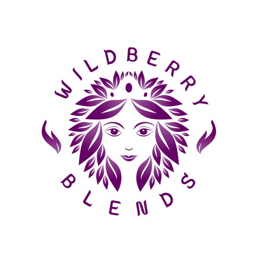 Woman design with the title 'Logo concept for a goddess to serve ambrosia for Wildberry Blends'