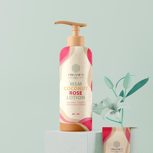 Rose packaging with the title 'Packaging Design for Lotion'