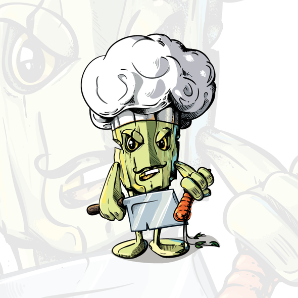 Chef illustration with the title 'Broccoli Chef'