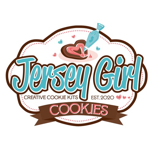 Heart design with the title 'Jersey Girl Cookies'