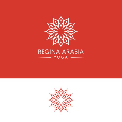 Workout logo with the title 'Regina Arabia Yoga logo'